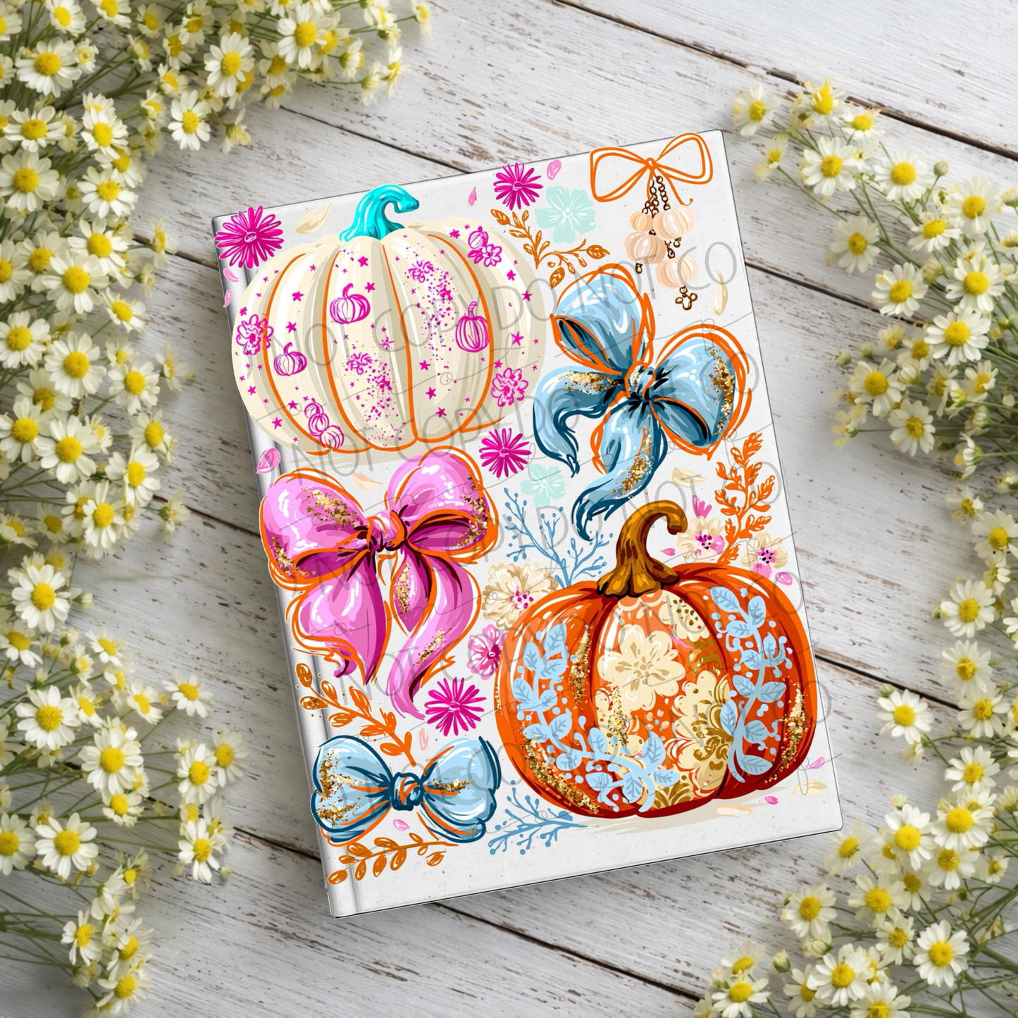 Pumpkins & Bows Notebook Decal
