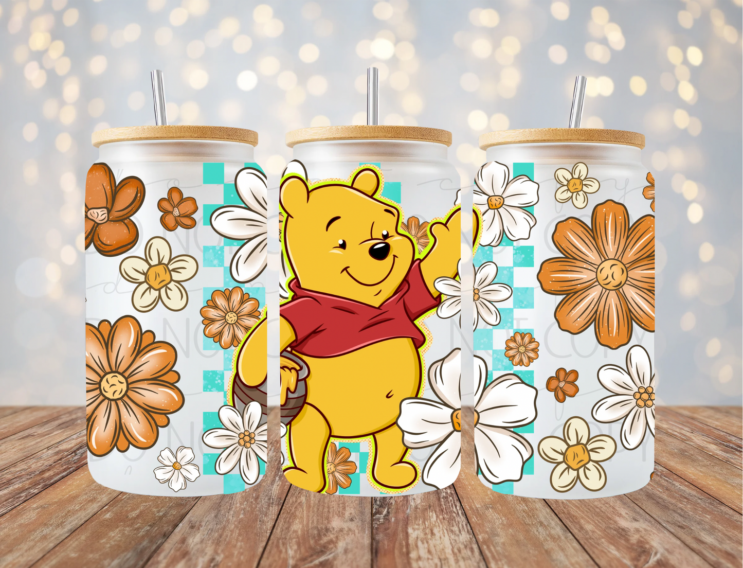Floral Honey Bear 16 Oz Wrap