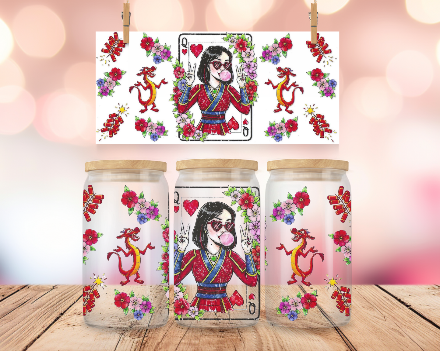 Warrior Princess Card 16 oz Wrap