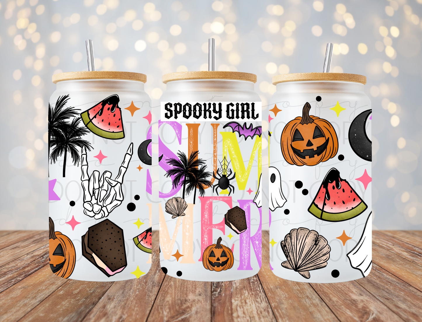 Spooky Girl Summer 16 Oz Wrap