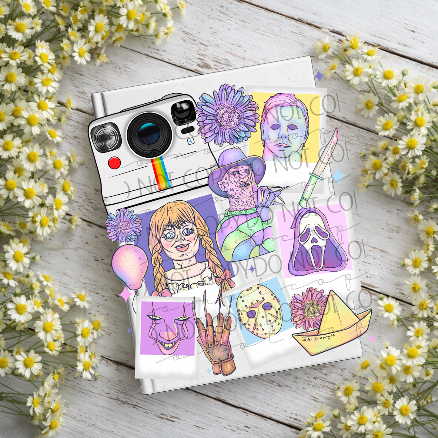 Horror Polaroid Notebook Decal