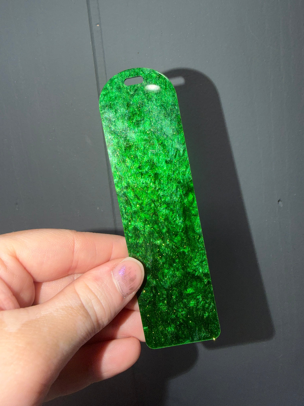 Dark Green Glitter Bookmark