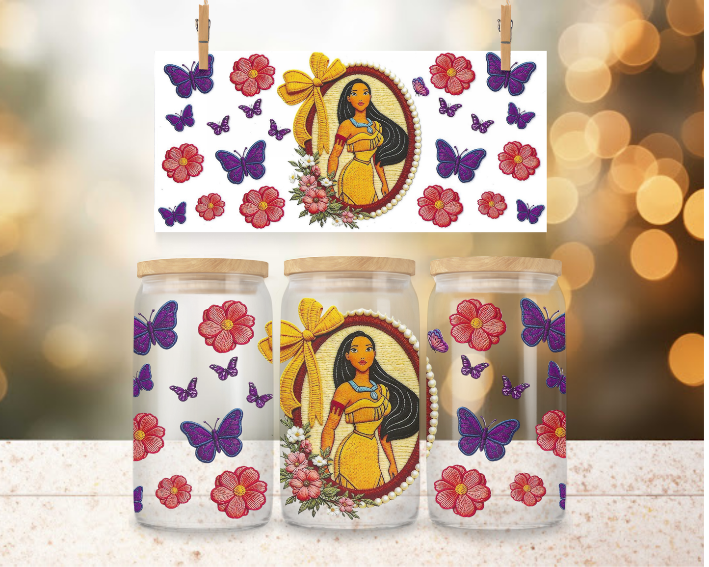Native American Princess Mirror 16 oz Wrap