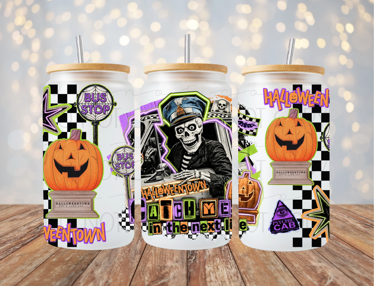 Skeleton Taxi Driver 16 Oz Wrap