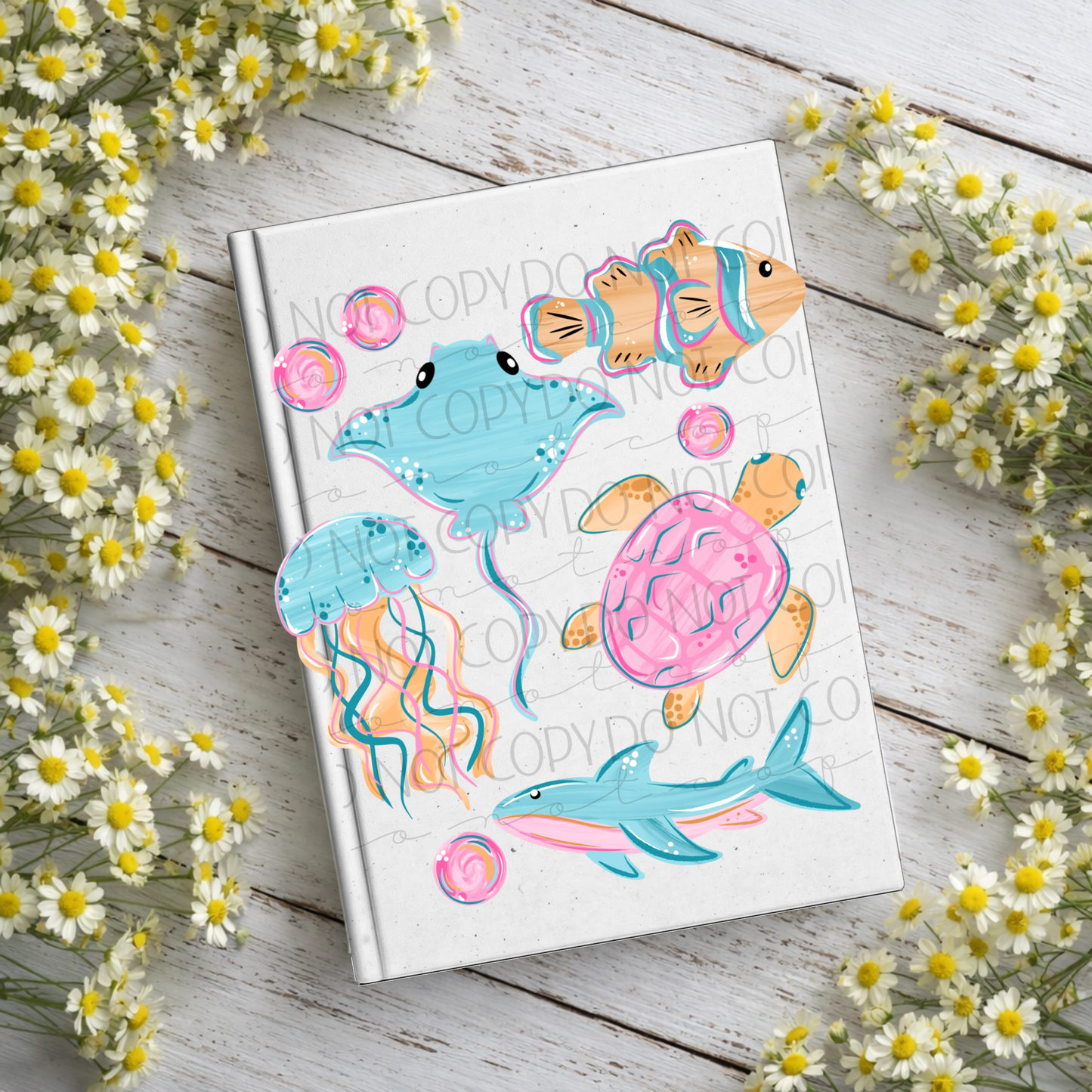 Ocean Animals Notebook Decal