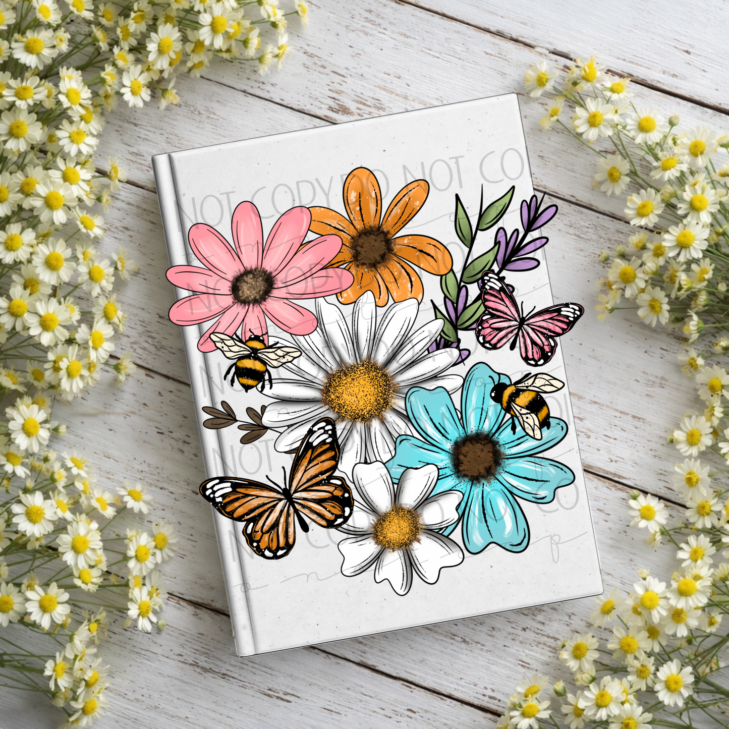 Floral Butterflies Notebook Decal