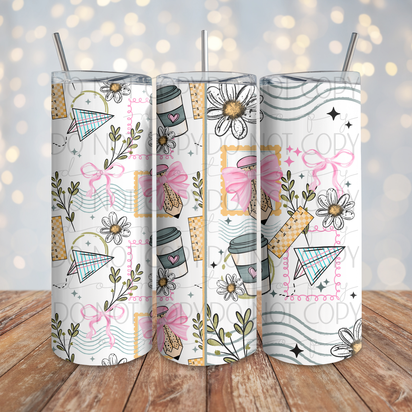 Teacher Stamps 20 oz Wrap