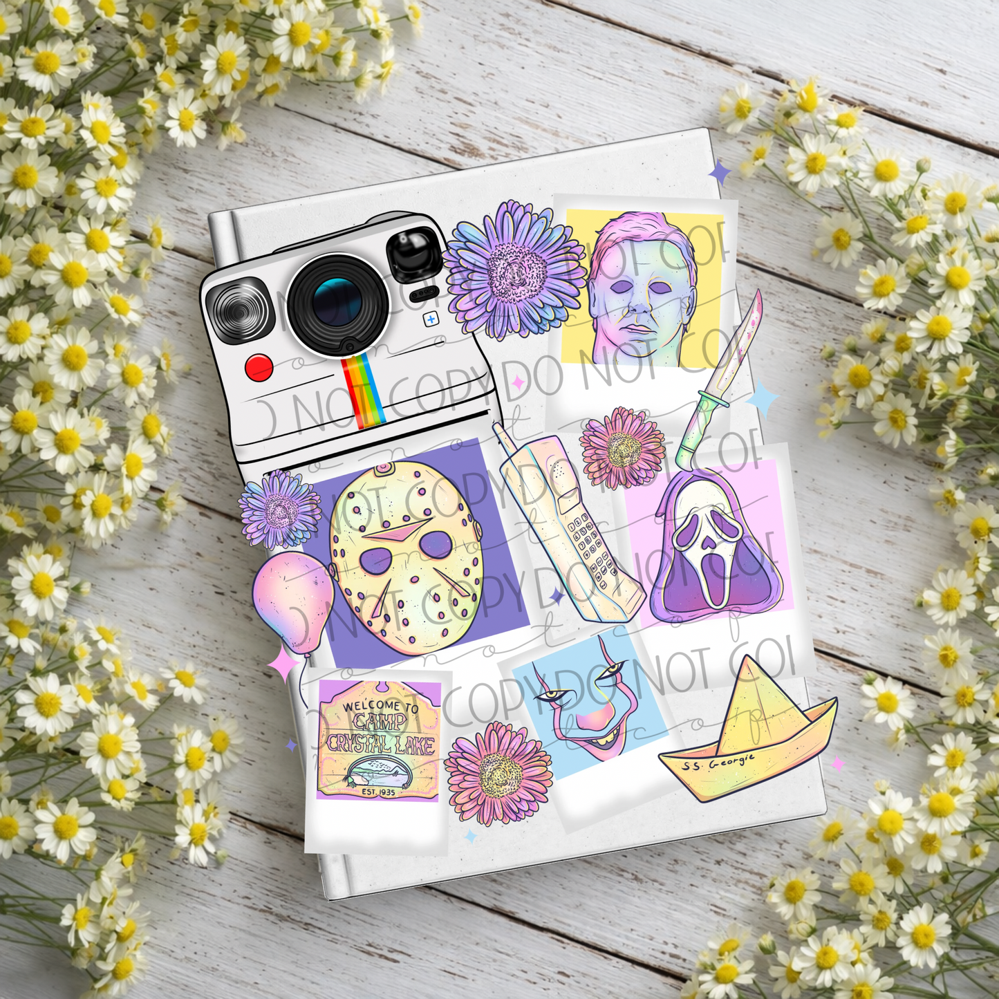 Horror Polaroid Notebook Decal