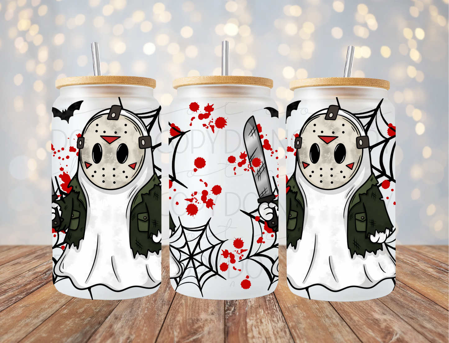 Friday Horror Ghost 16 Oz Wrap