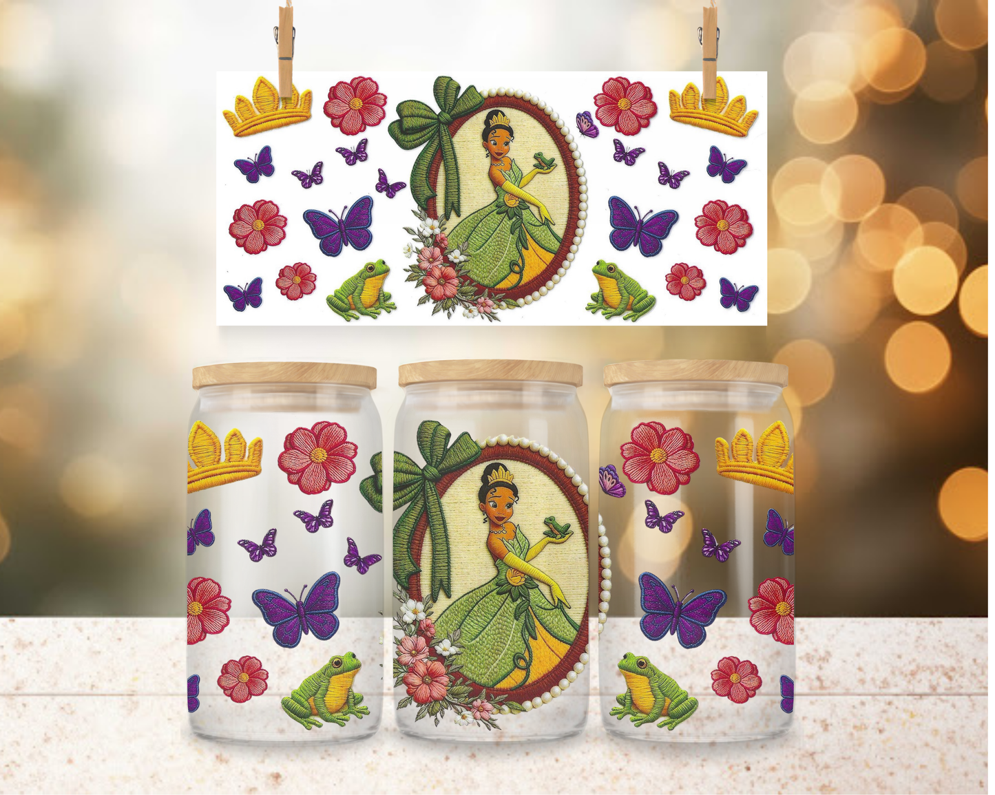 Frog Princess Mirror 16 oz Wrap