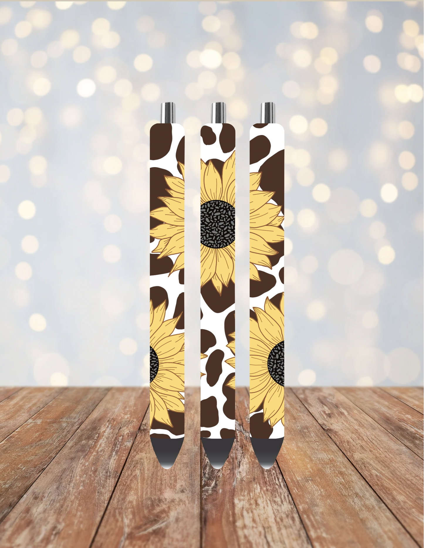 Cow Print & Sunflowers Pen Wrap