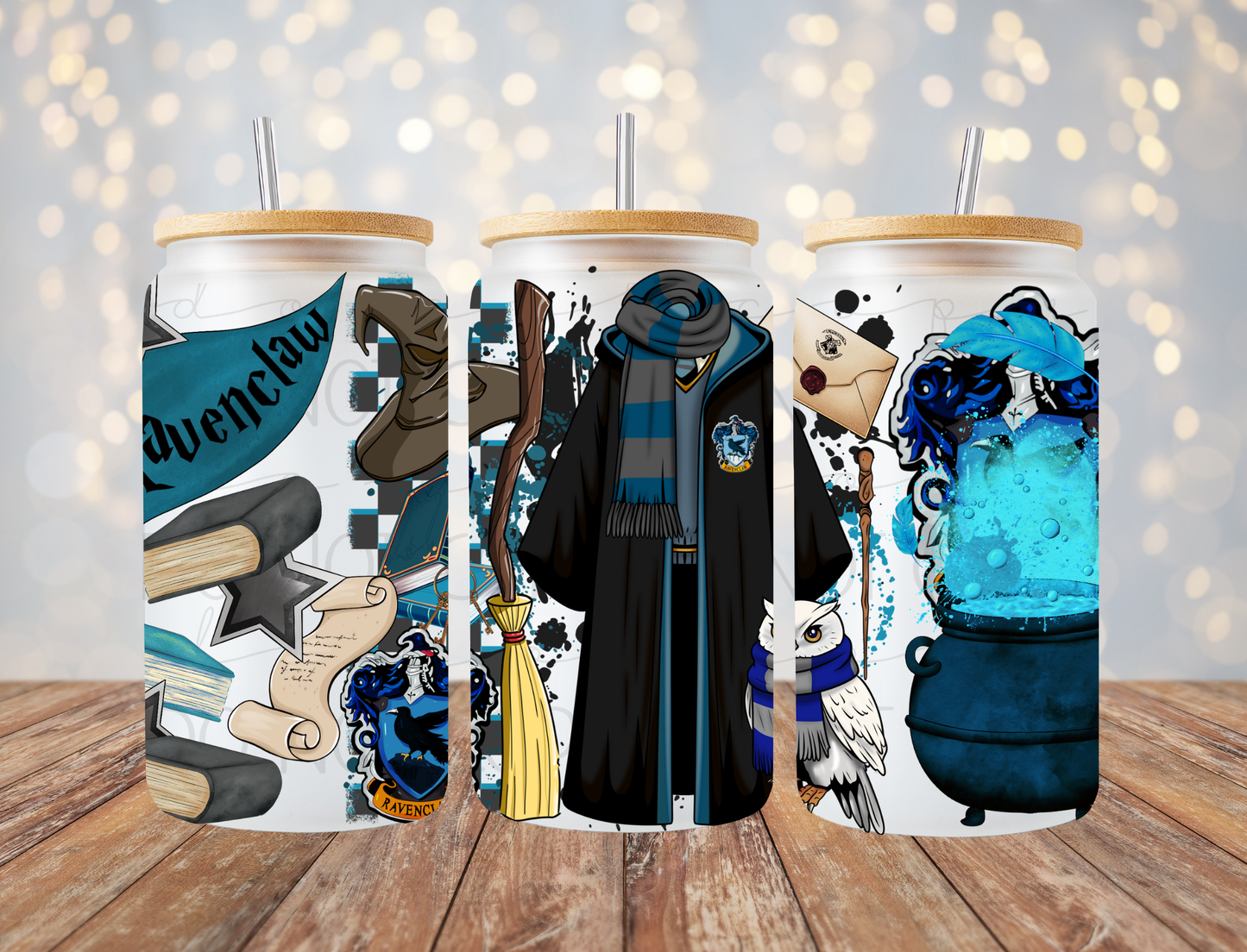 Blue Wizard House 16 Oz Wrap