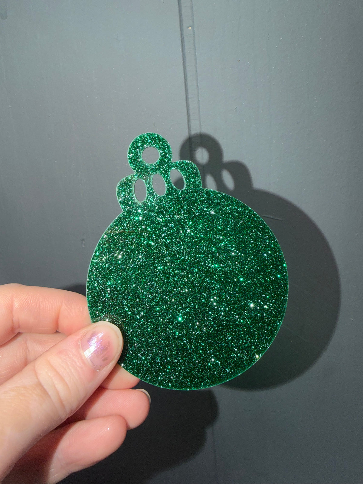 Dark Green Glitter Ornaments