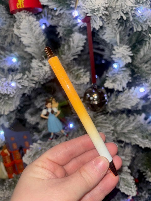 Orange Ombre Glitter Pen