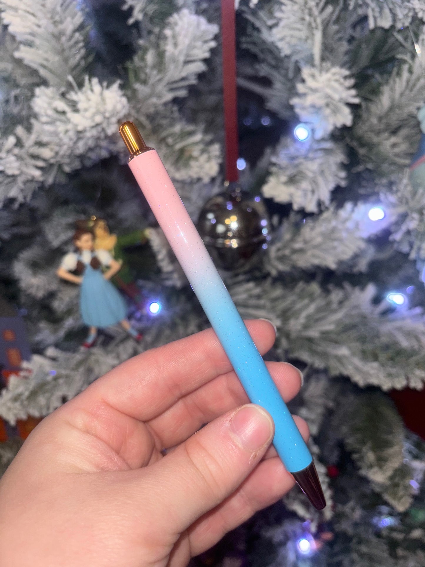 Pink Blue Ombre Glitter Pen