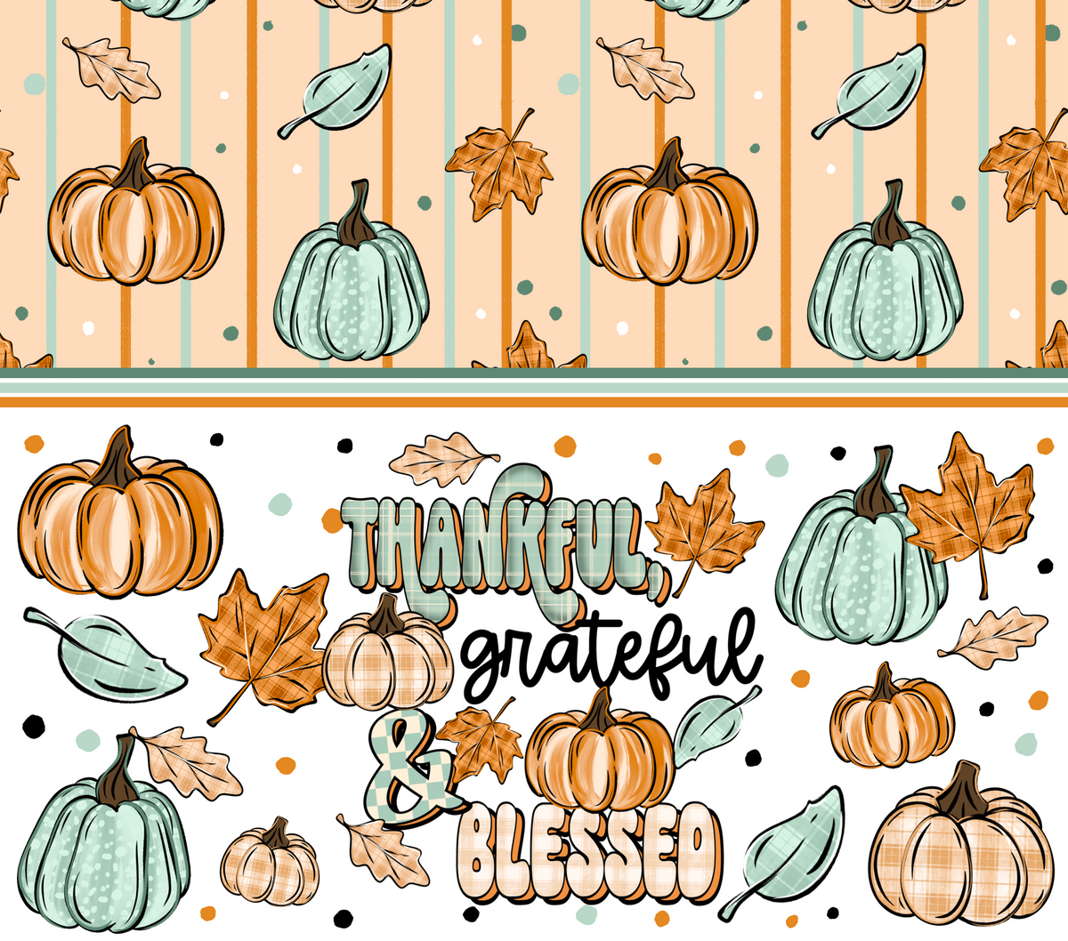Thankful Grateful & Blessed 20 oz Wrap