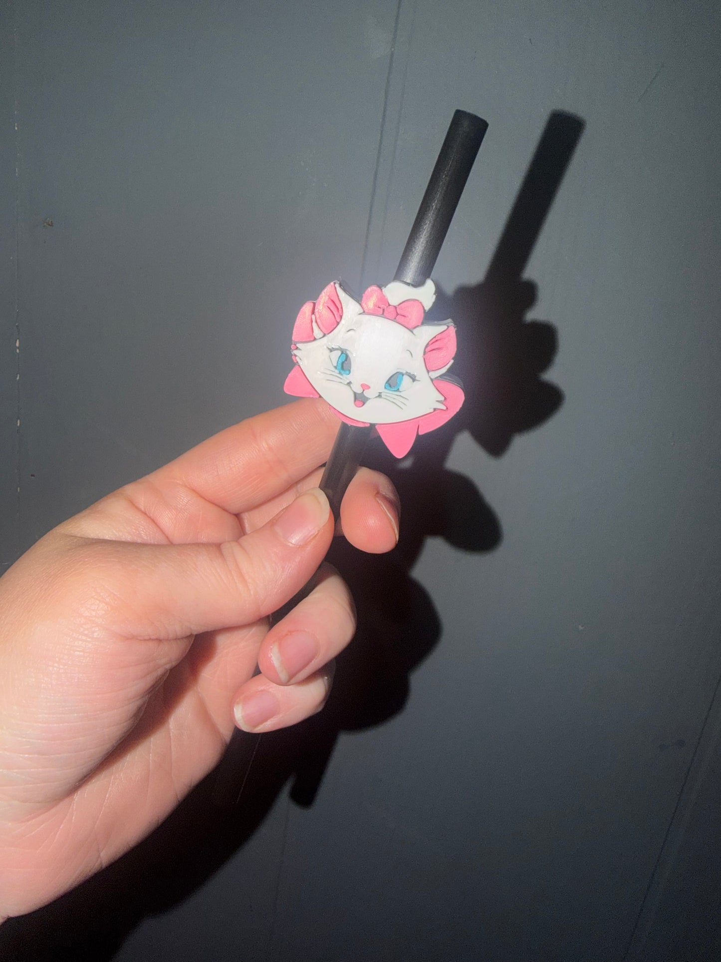 Cat 3D Straw Topper