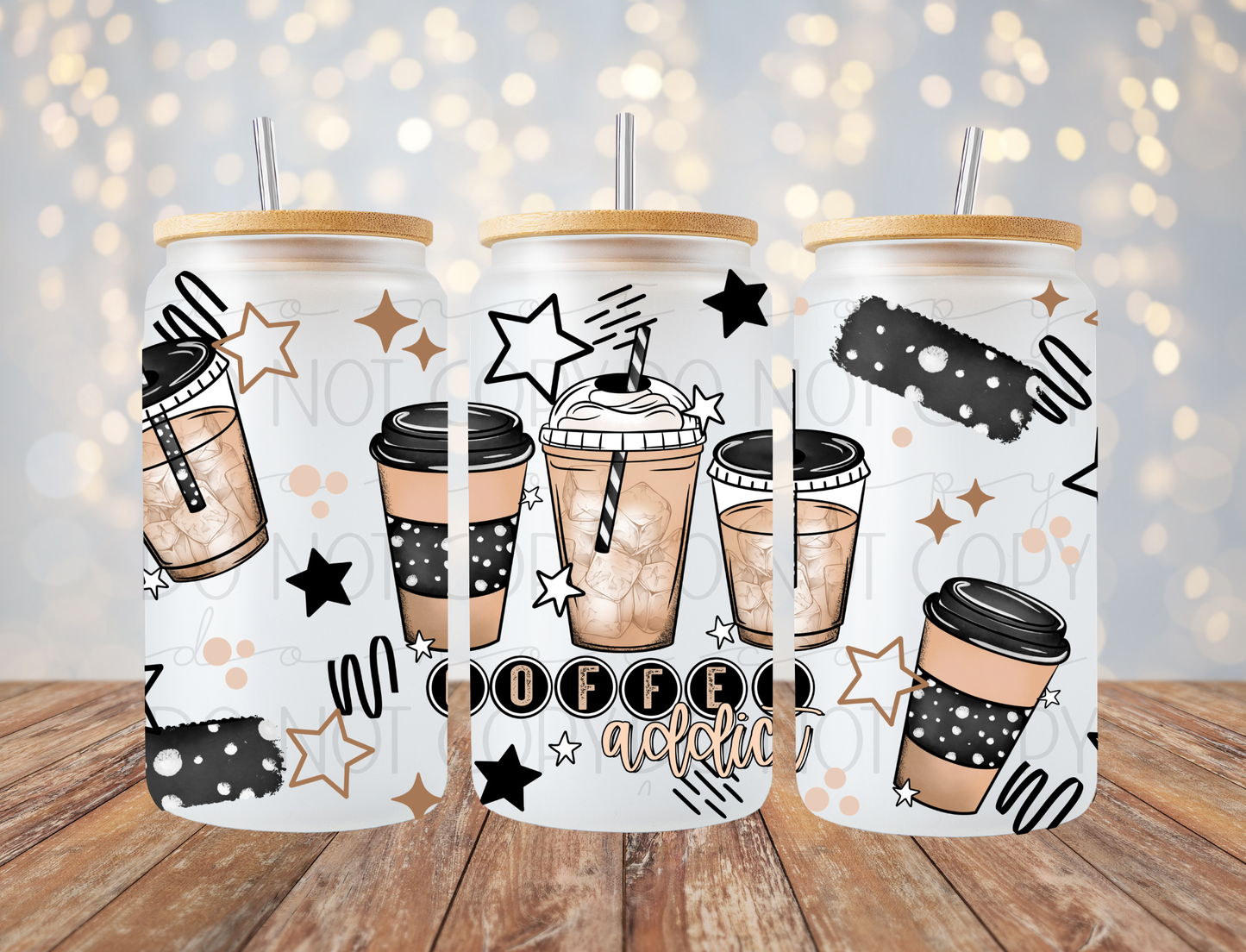 Coffee Addict 16 Oz Wrap