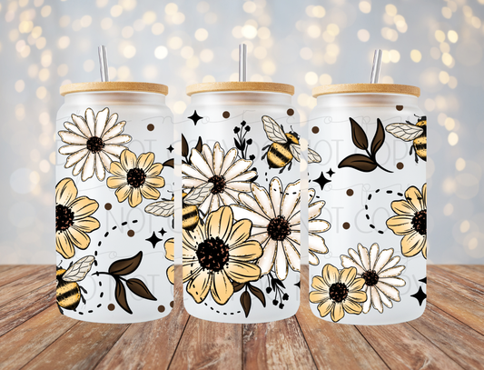 Floral Bees 16 Oz Wrap