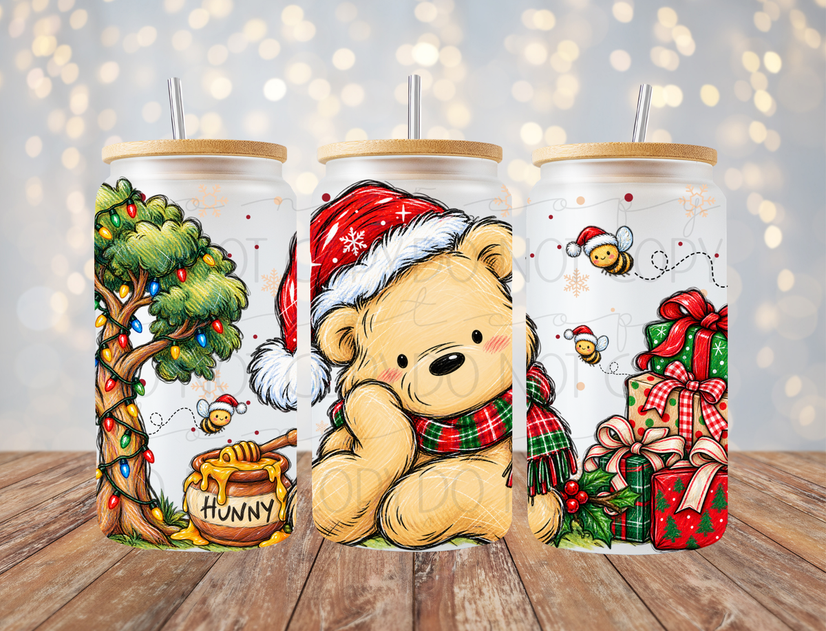 Christmas Honey Bear 16 Oz Wrap