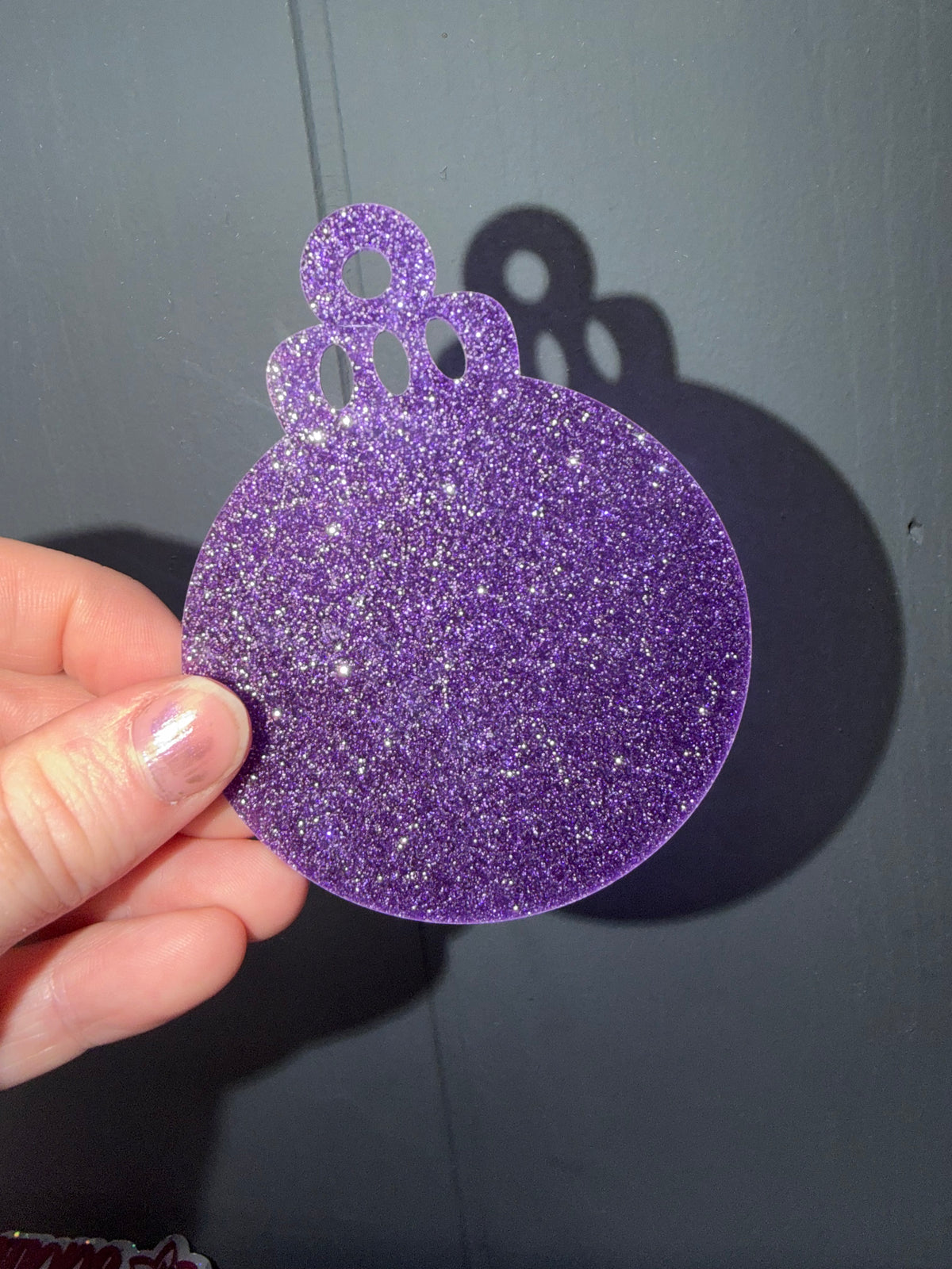 Purple Glitter Ornaments