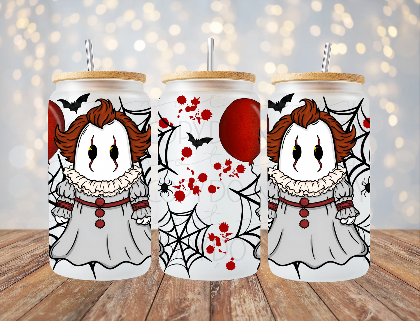 Clown Horror Ghost 16 Oz Wrap