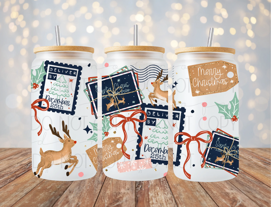 Christmas Stamps 16 Oz Wrap