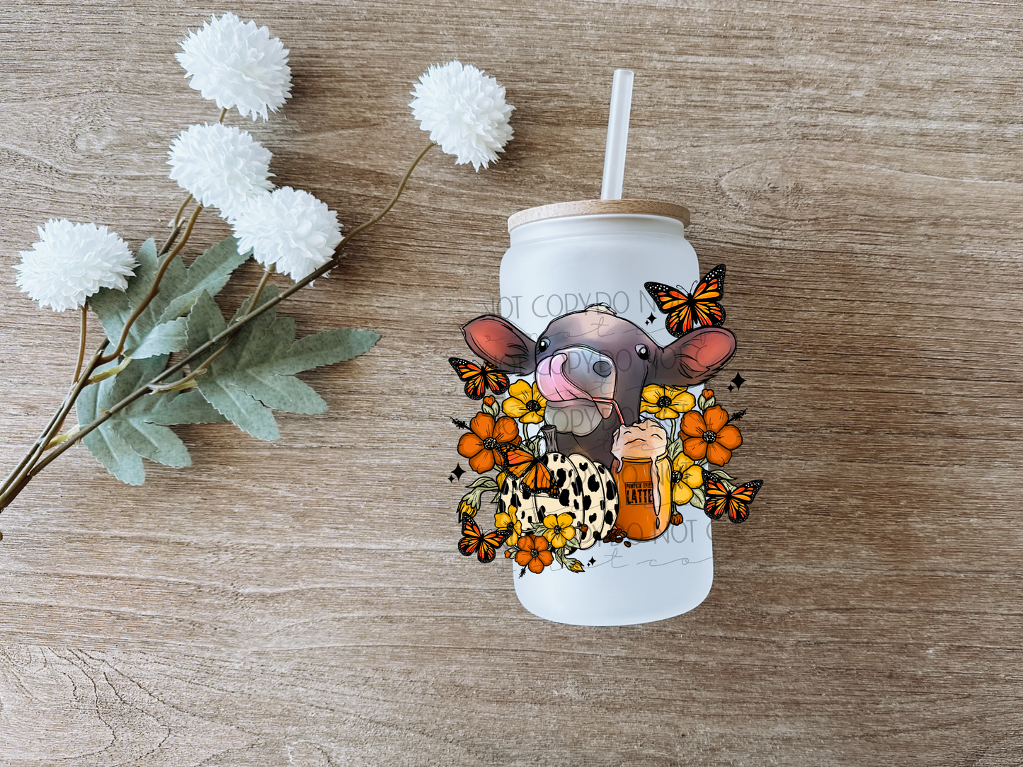 Cow & Butterflies Decal