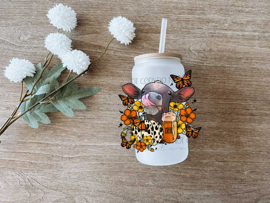 Cow & Butterflies Decal