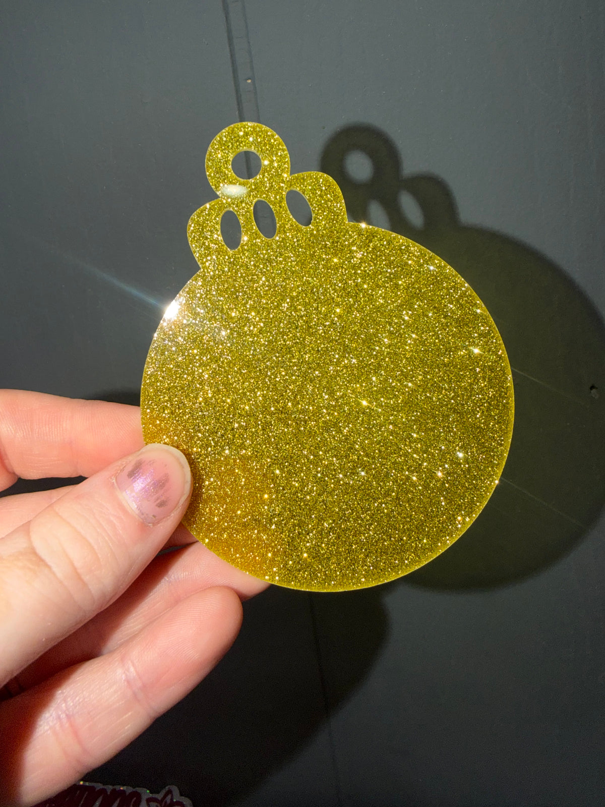 Yellow Glitter Ornaments