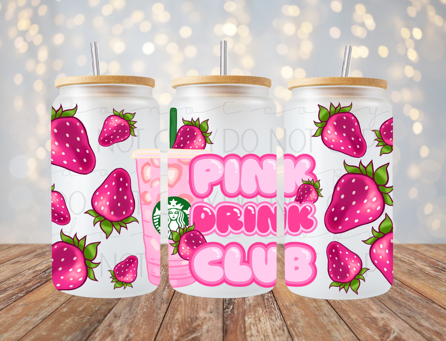 Pink Drink Club 16 Oz Wrap