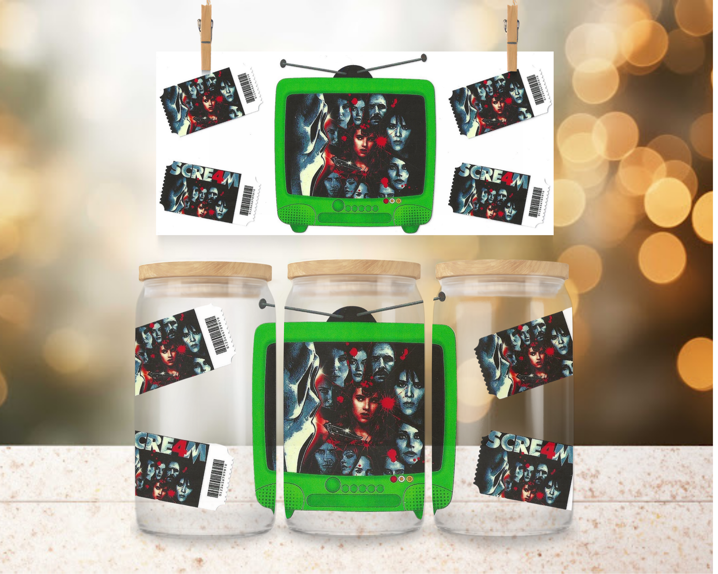 Ghost Horror TV 16 oz Wrap