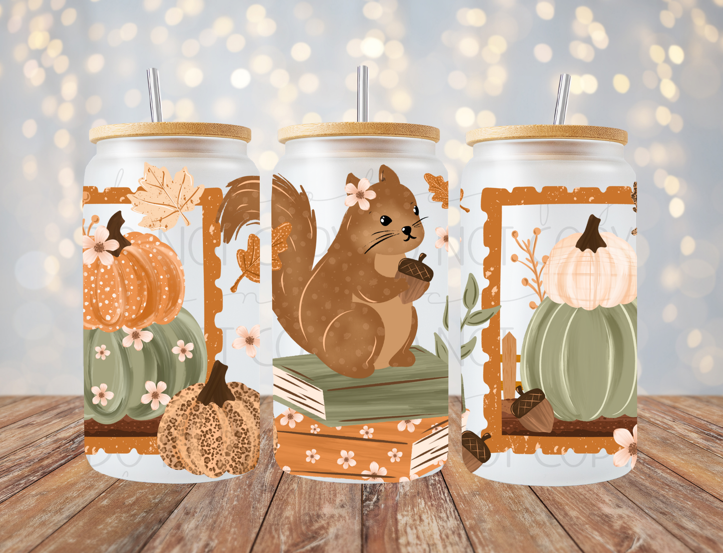 Fall Squirrel 16 Oz Wrap