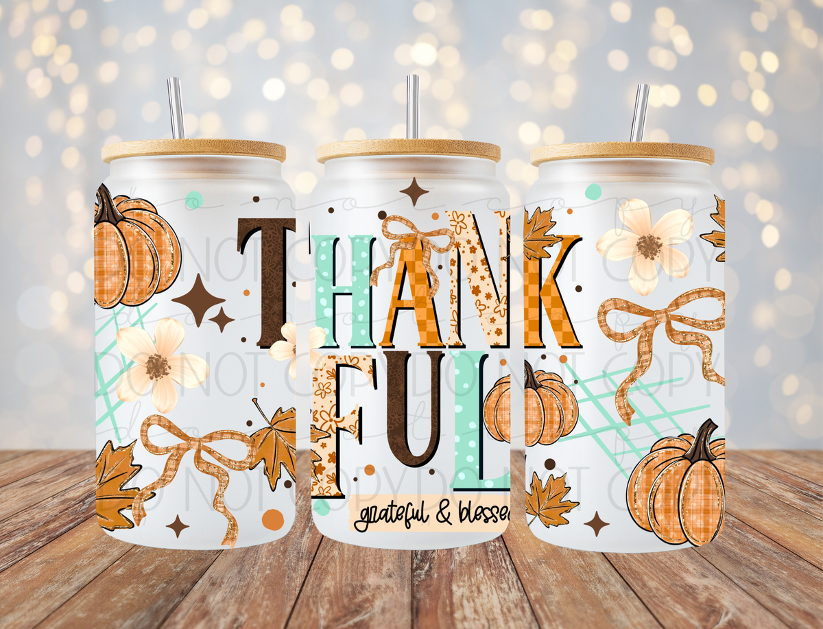 Thankful Grateful & Blessed 16 Oz Wrap