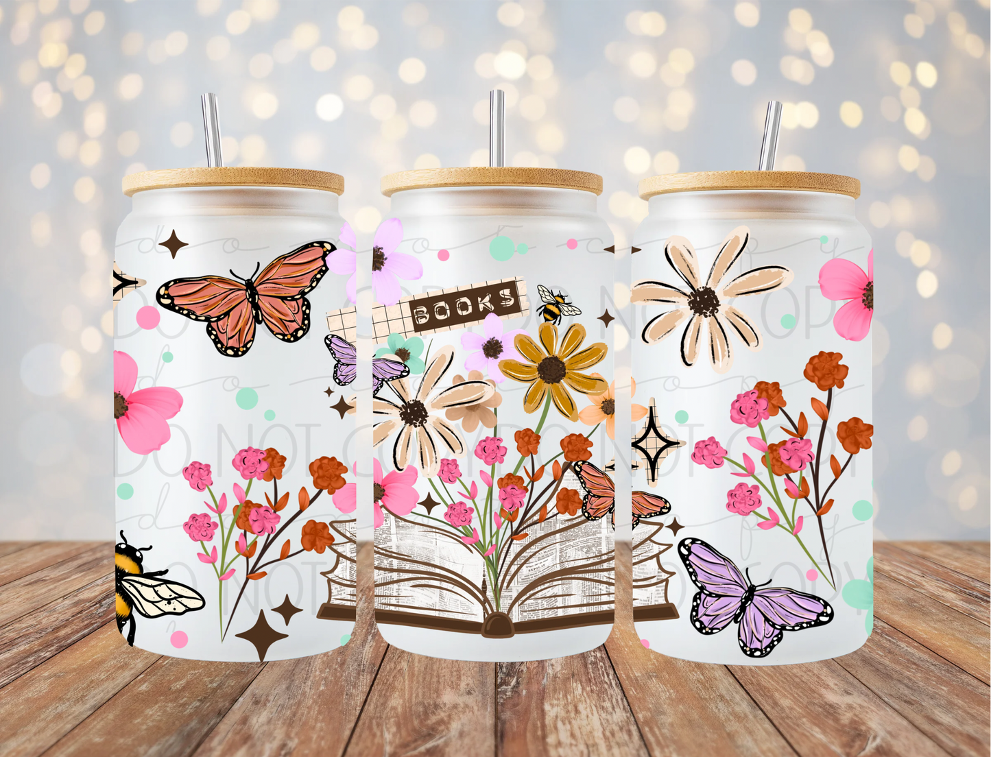 Floral Books 16 Oz Wrap