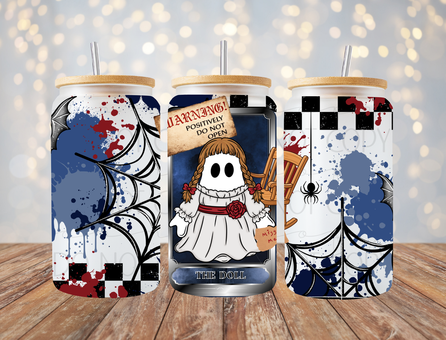 Haunted Doll Horror Tarot 16 Oz Wrap