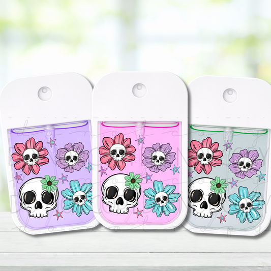 Skull Flower Spray Decal