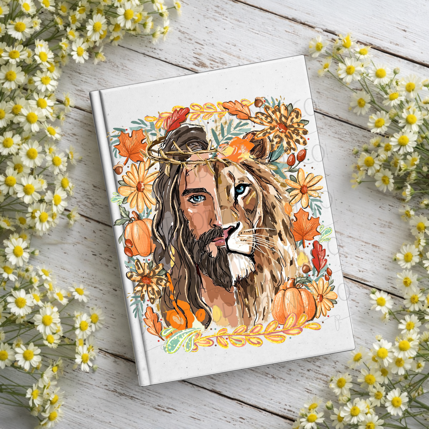 Fall Faith Lion Notebook Decal