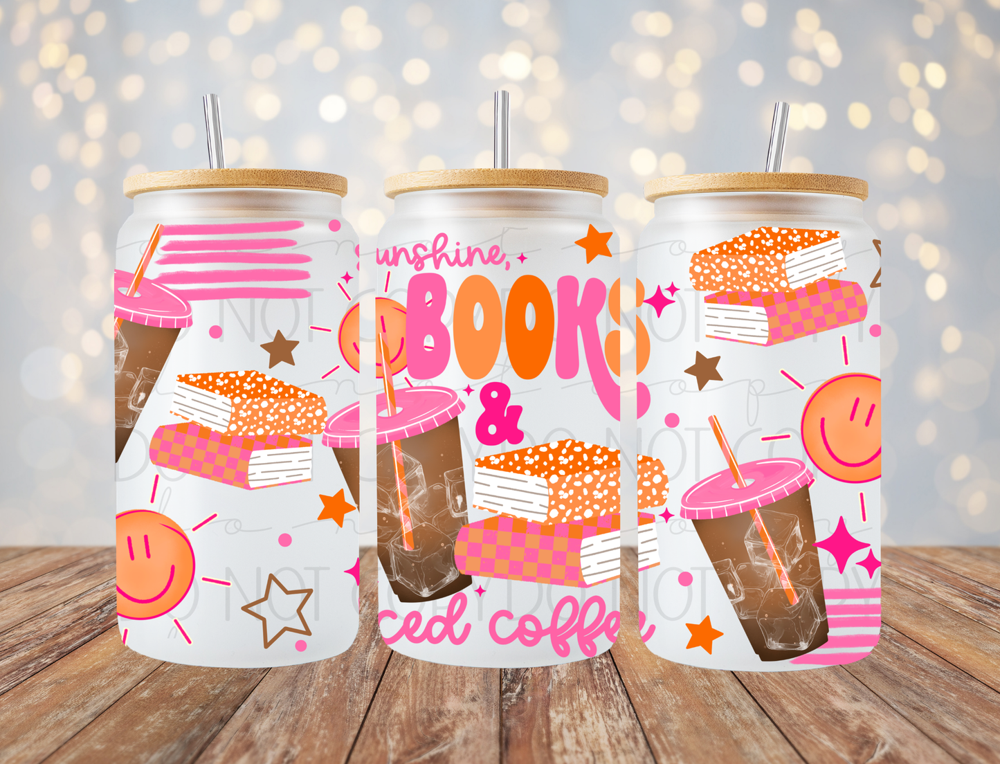 Sunshine Books & Iced Coffee 16 Oz Wrap