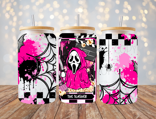 Pink Ghost Horror Tarot 16 Oz Wrap
