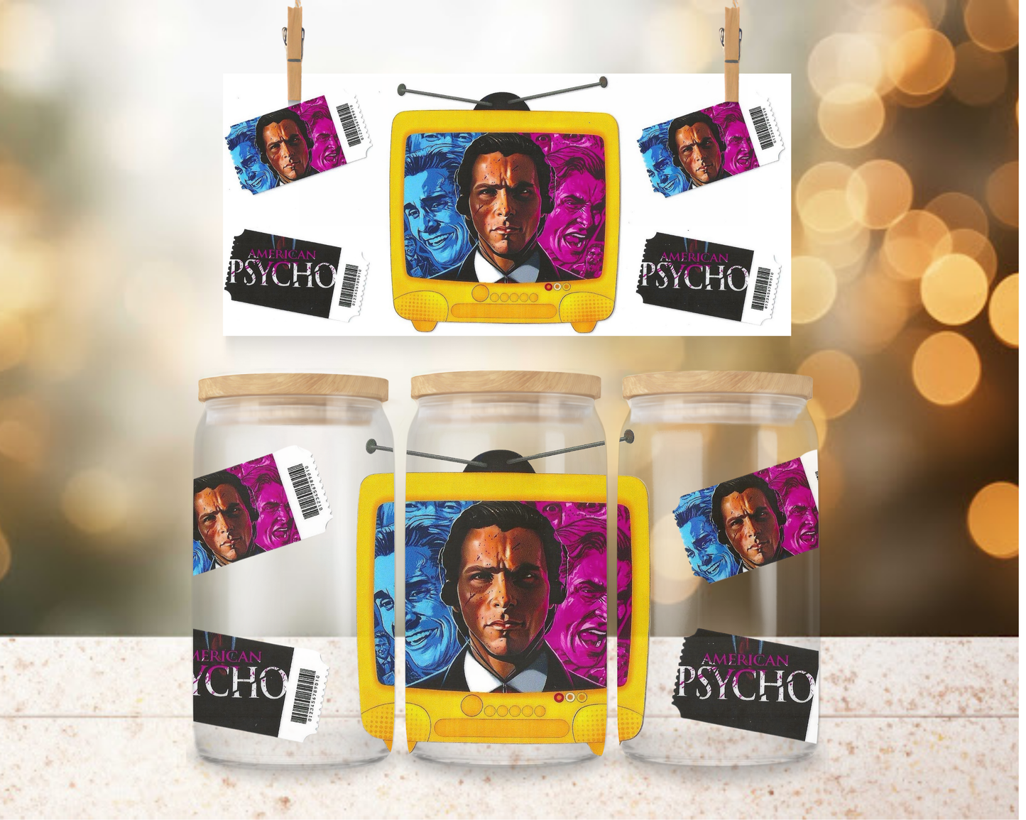 Horror Movie TV 16 oz Wrap
