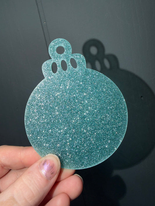 Blue Glitter Ornaments