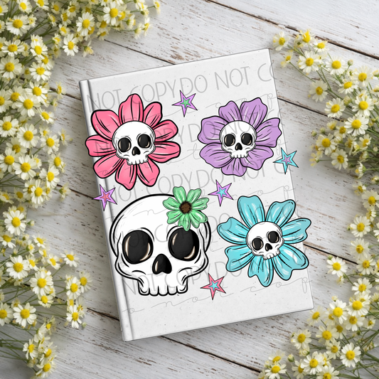 Floral Skulls Notebook Decal