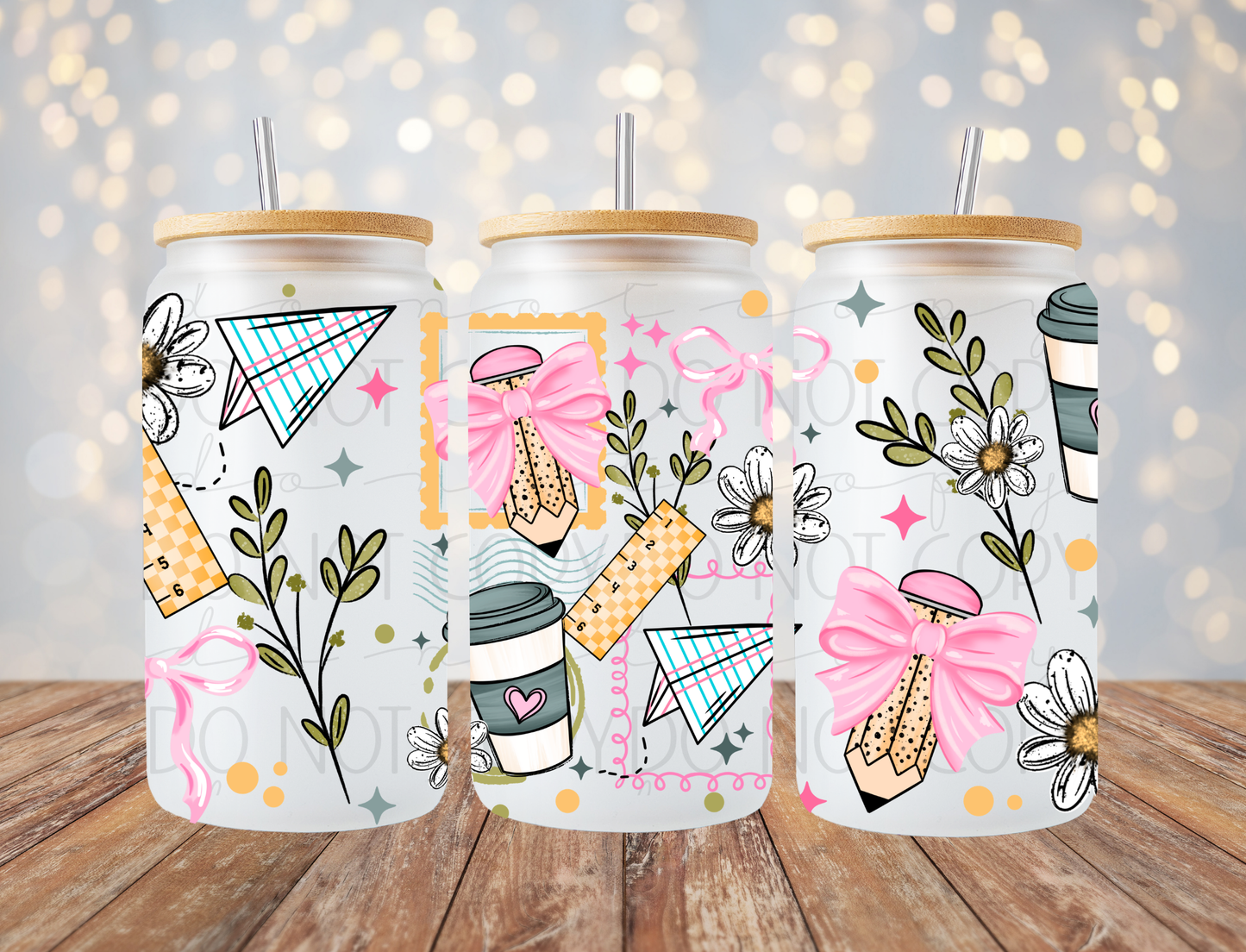 Teacher Stamps 16 Oz Wrap