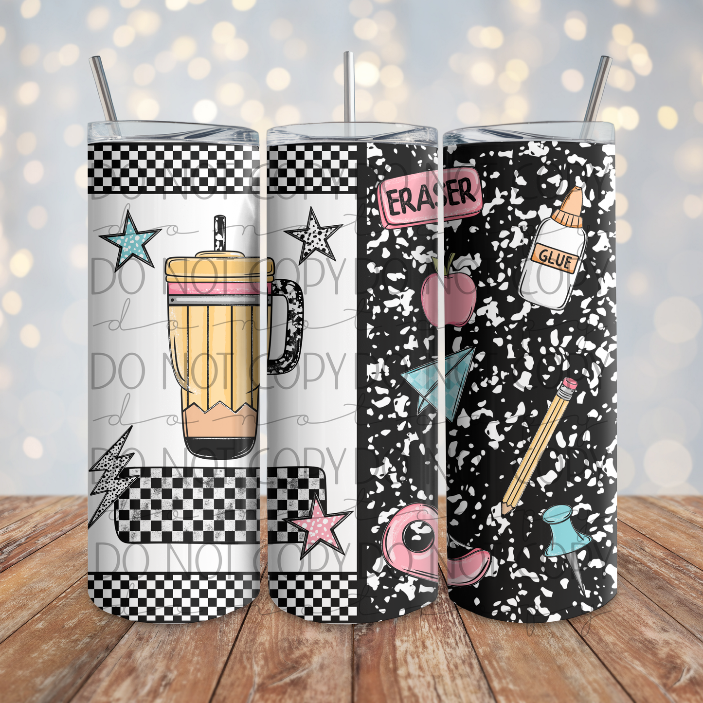Pencil Tumbler 20 oz Wrap