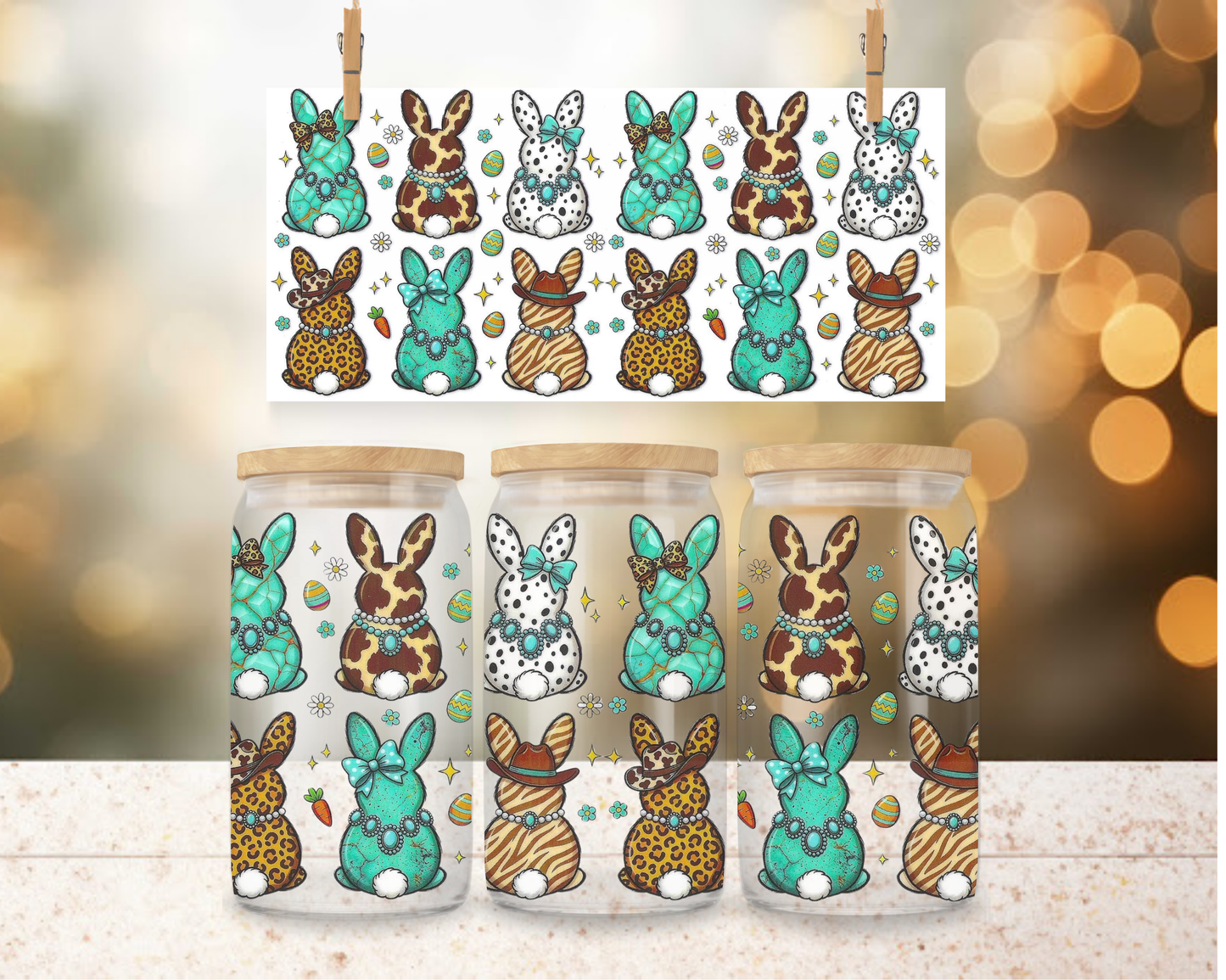 Western Easter Bunnies 16 oz Wrap