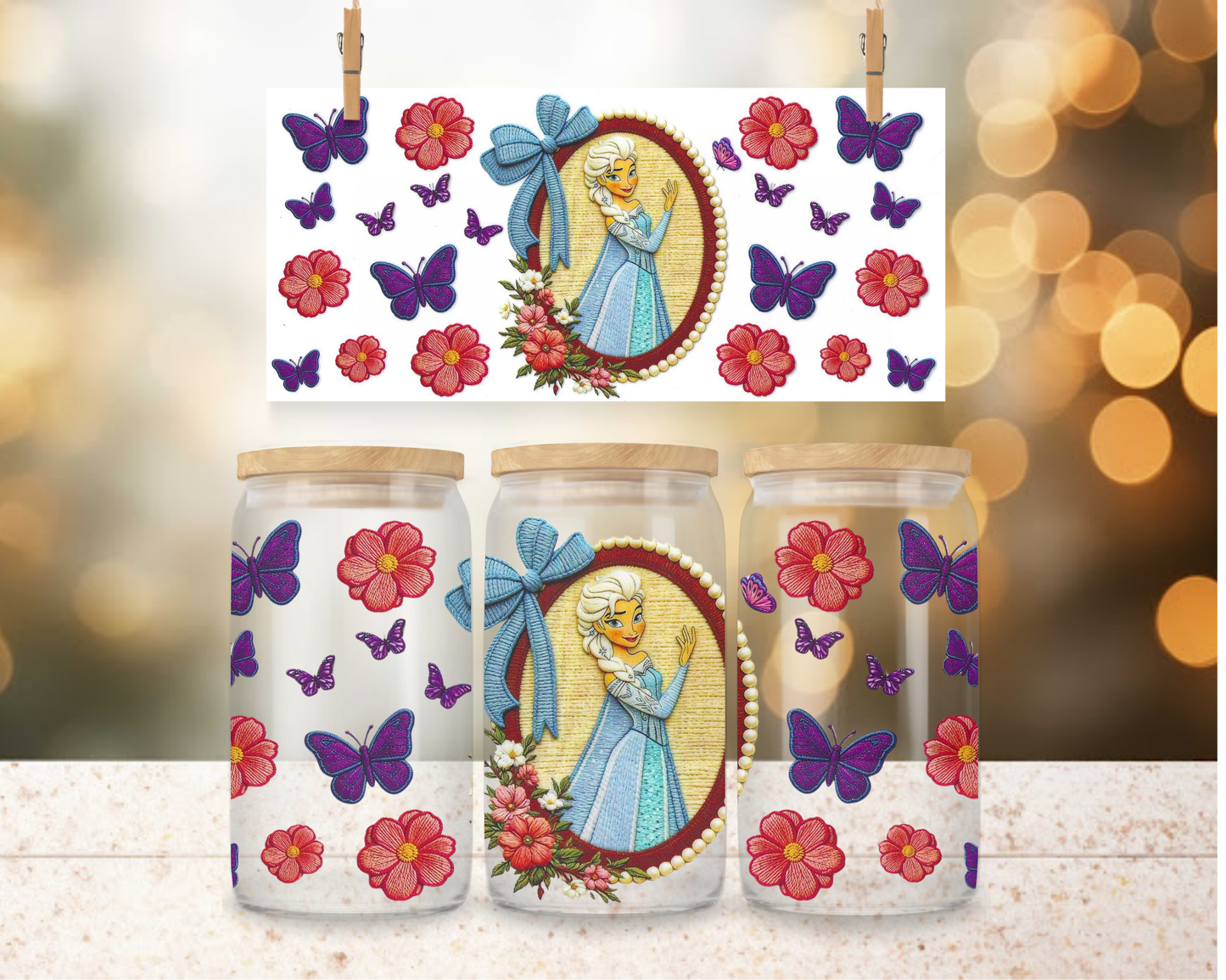 Winter Princess Mirror 16 oz Wrap