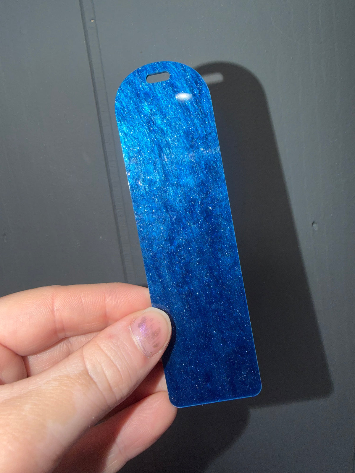 Dark Blue Glitter Bookmark