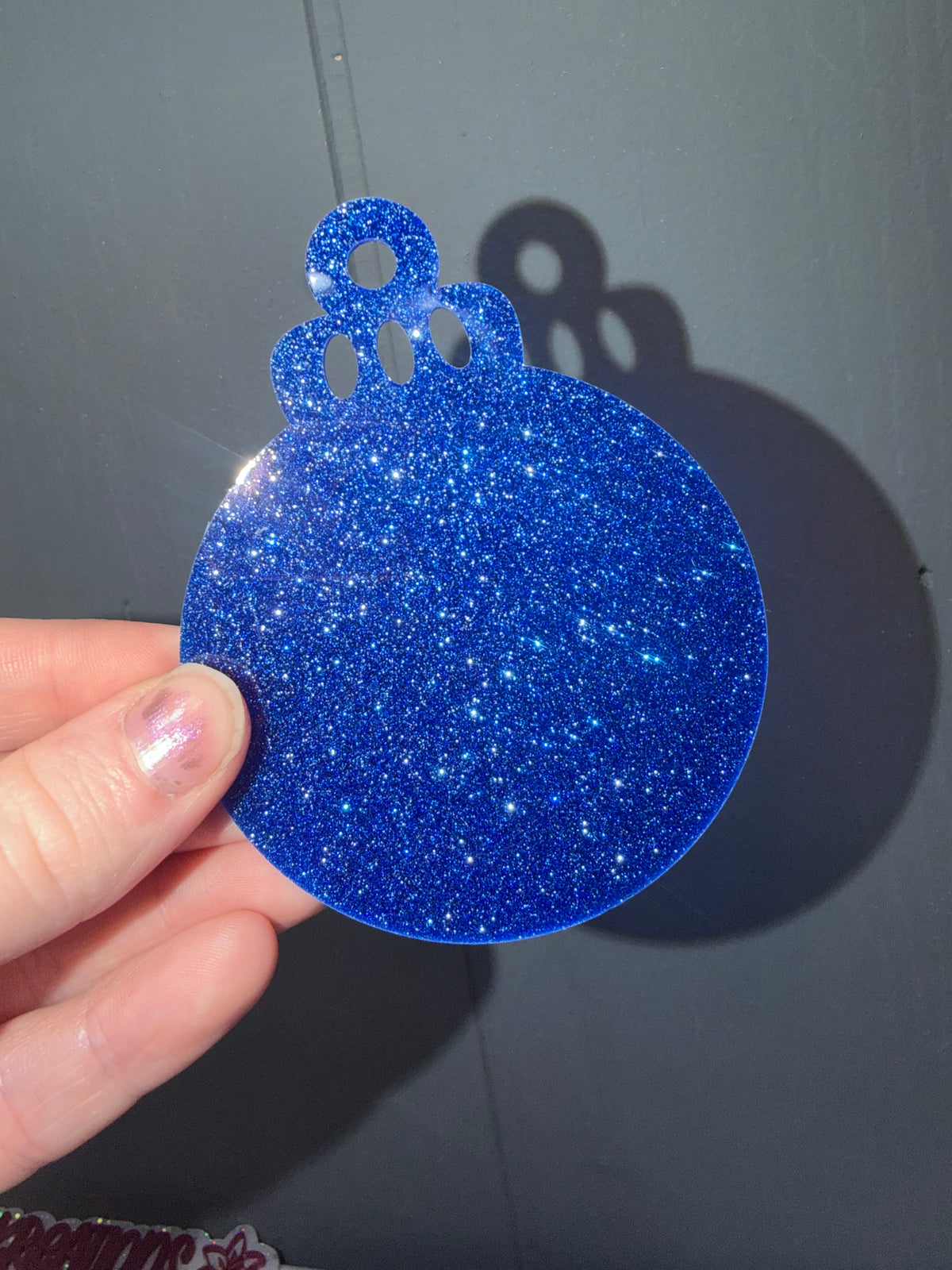 Dark Blue Glitter Ornaments