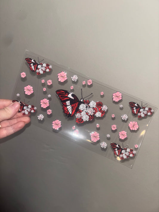 Floral Butterfly 16 oz